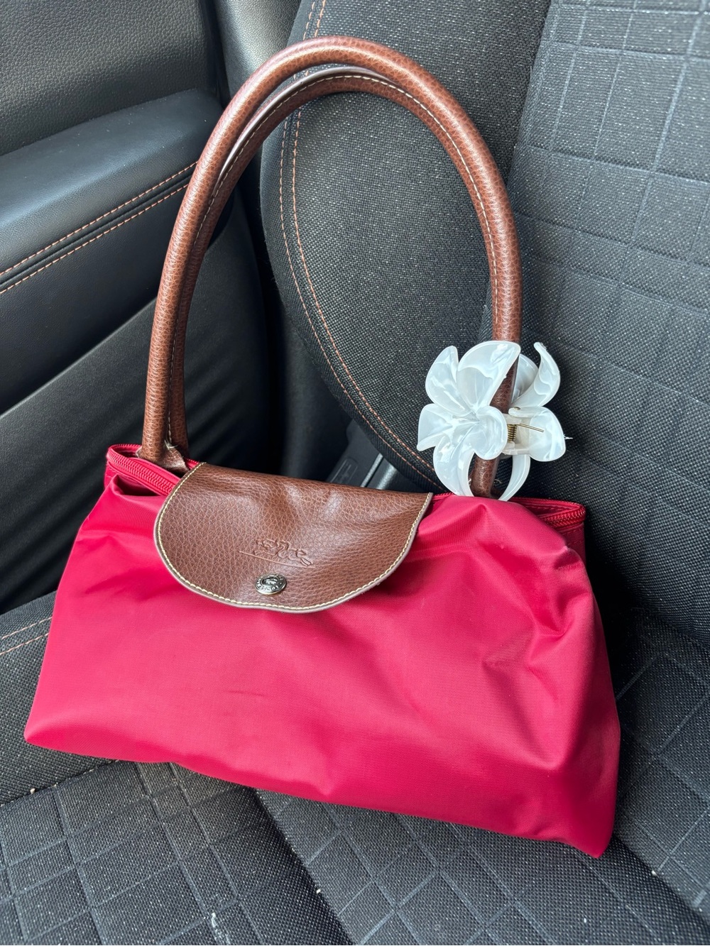 Red Large Longchamp Fall Officecore shoulder bag